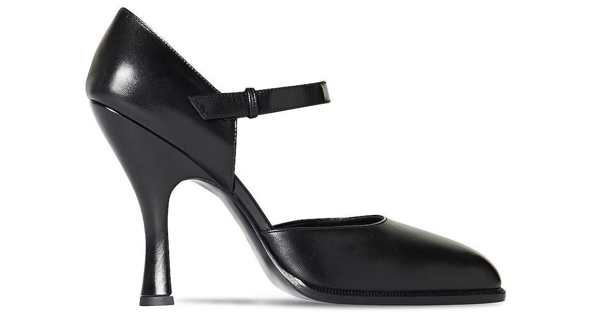 The Row Mary Jane Leather Pumps in Black - Lyst