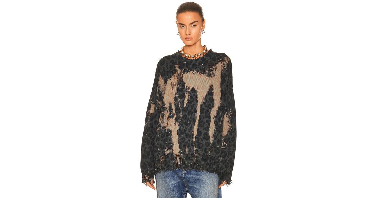 r13 bleached distressed sweater