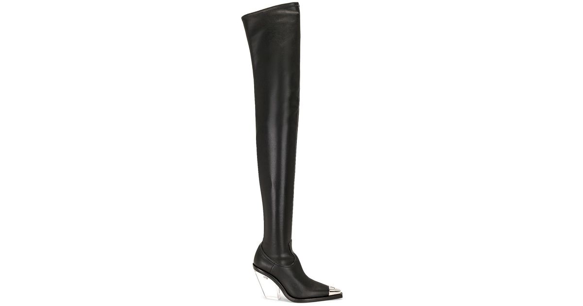David Koma Metal Nose & Transparent Heel High Boot in Black Lyst