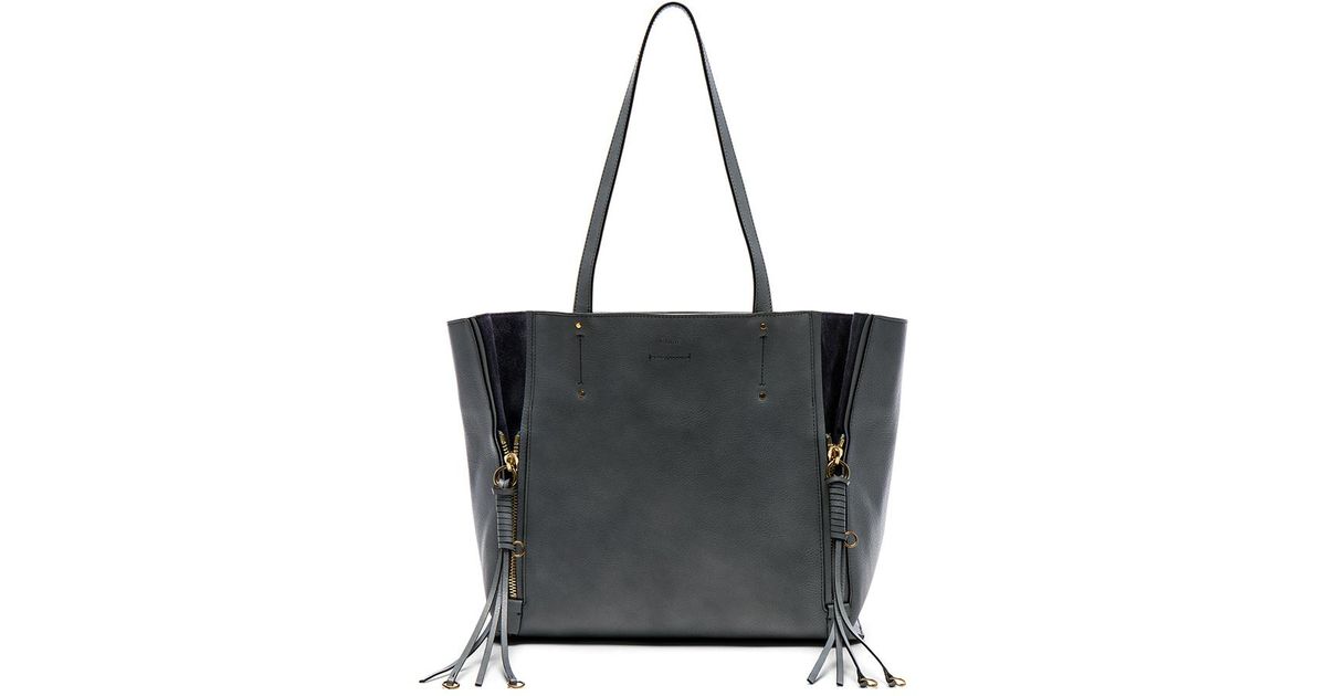 chloé milo leather & suede tote
