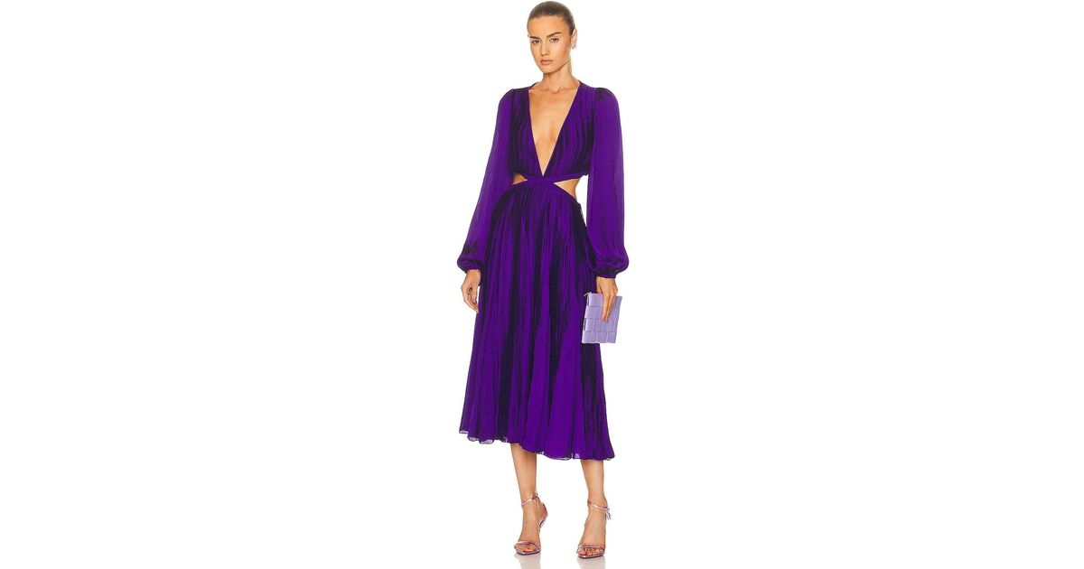 Rococo Sand Synthetic Cassi Long Sleeve Midi Dress in Purple | Lyst UK