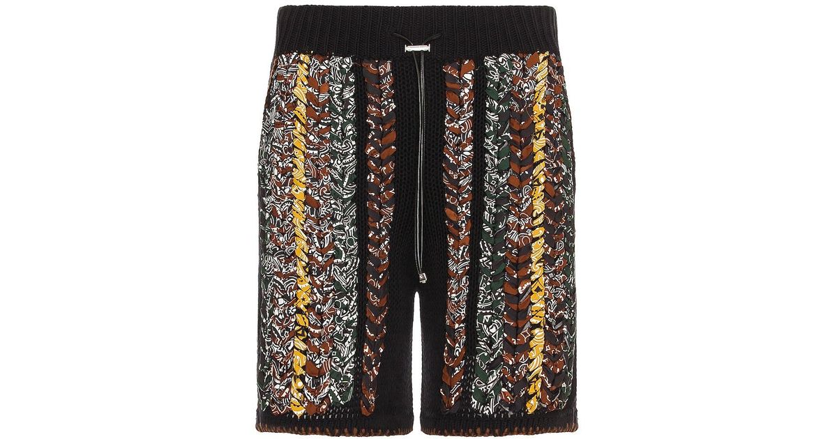 Amiri Cotton Braided Bandana Shorts in Black for Men Lyst UK