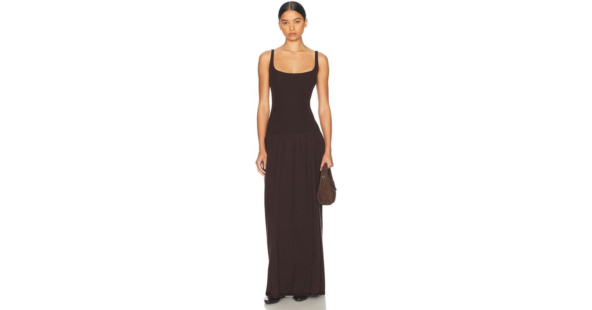 Helsa Maddison Maxi Knit Dress in Brown