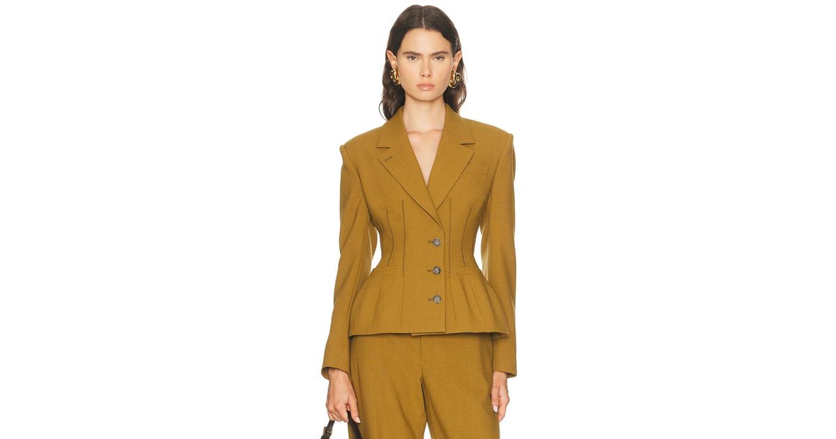 Jean Paul Gaultier Tailoring Wool Basque Jacket in Yellow | Lyst