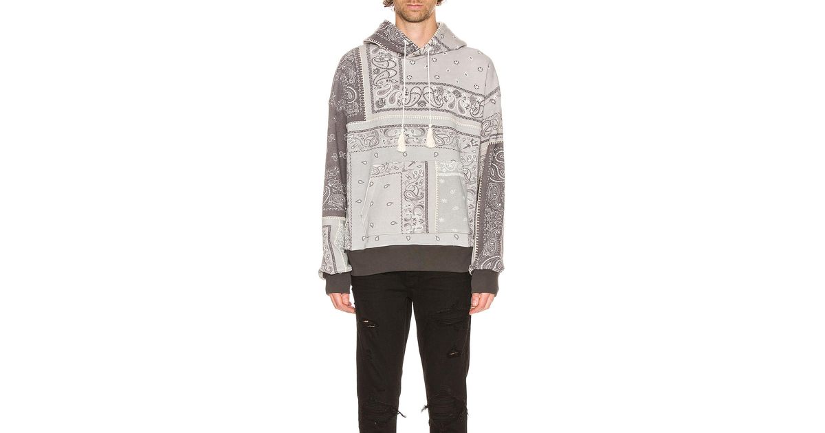 Amiri Cotton Oversized Bandana Reconstructed Hoodie in Black for Men - Lyst