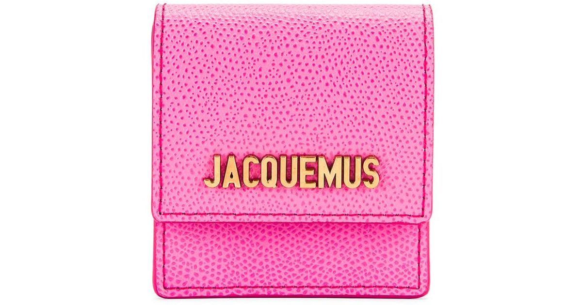 Jacquemus Grained leather Coin purse Bracelet in Pink Lyst