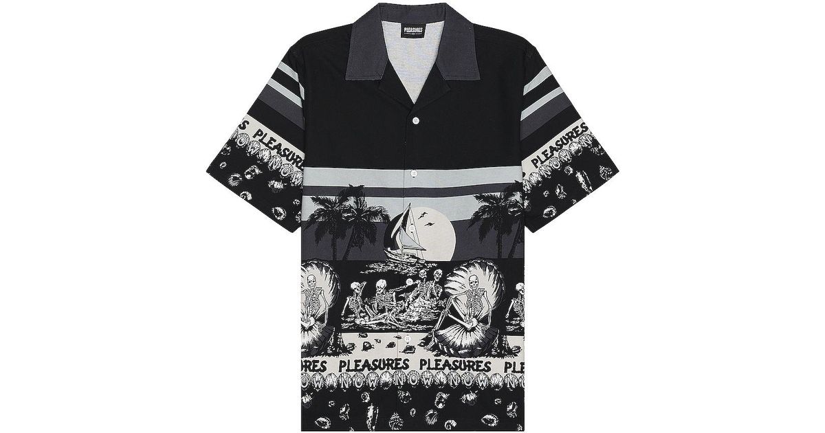 PLEASURES/プレジャーズ BEACH BUTTON DOWN 半袖シャツ クリアランス