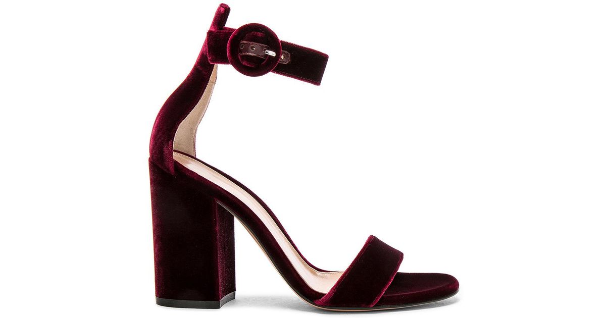 Gianvito Rossi Velvet Block Heels - Lyst