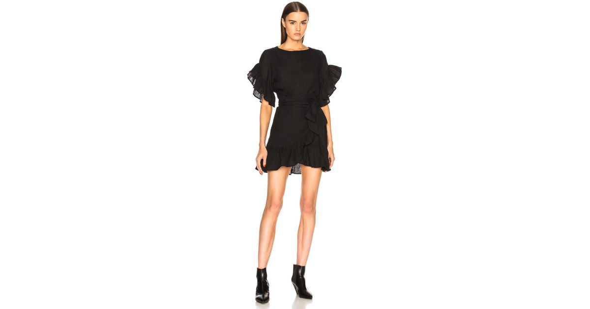 isabel marant black linen dress