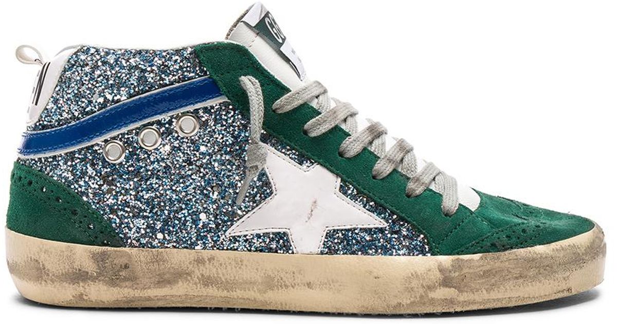 golden goose green glitter