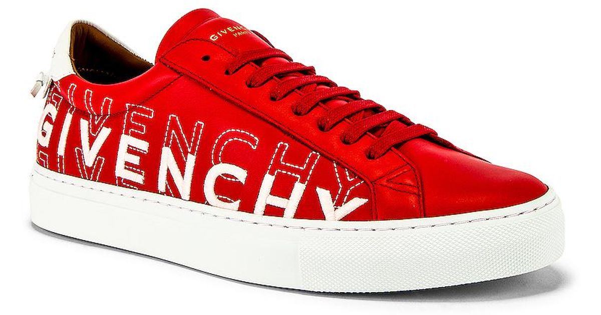 givenchy red and white sneakers