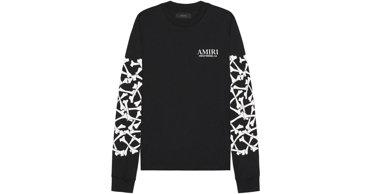 Amiri Bones Stacked Long Sleeve Tee in Black for Men | Lyst