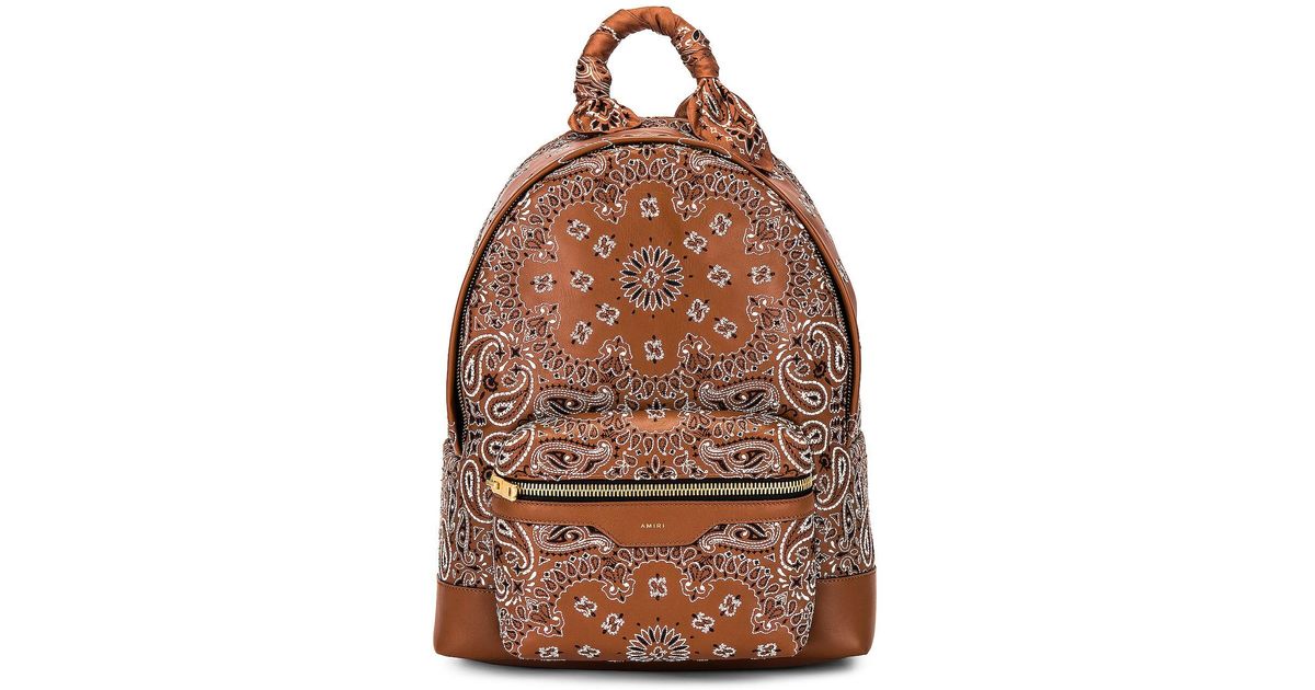 Amiri Leather Bandana Classic Backpack in Brown for Men - Lyst