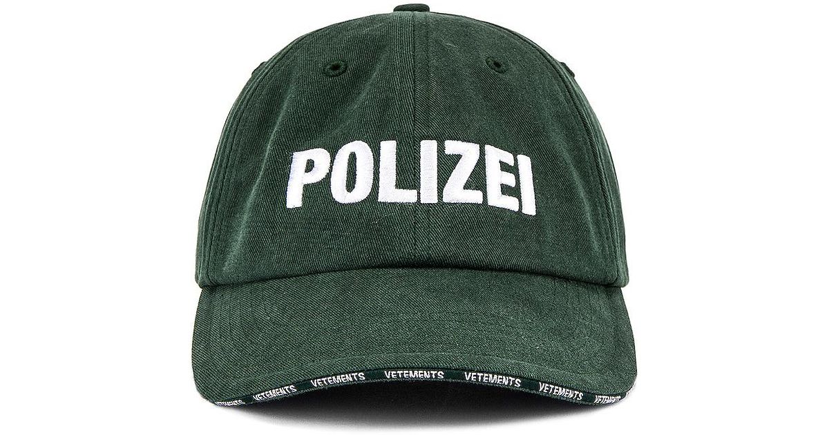 Vetements Polizei Cap in Grün für Herren | Lyst DE