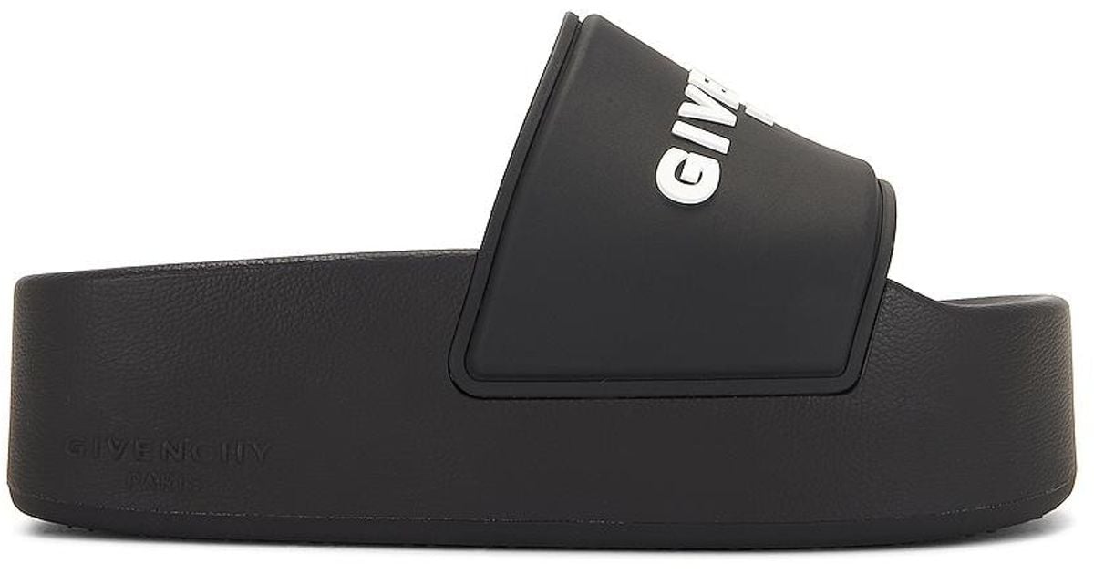Givenchy Rubber Slide Platform Sandals in Black Lyst UK