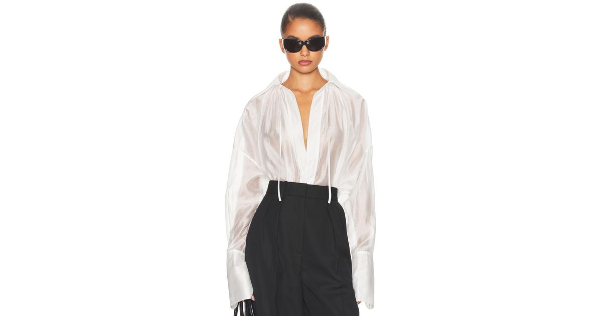 Helsa The Poet Blouse in White | Lyst