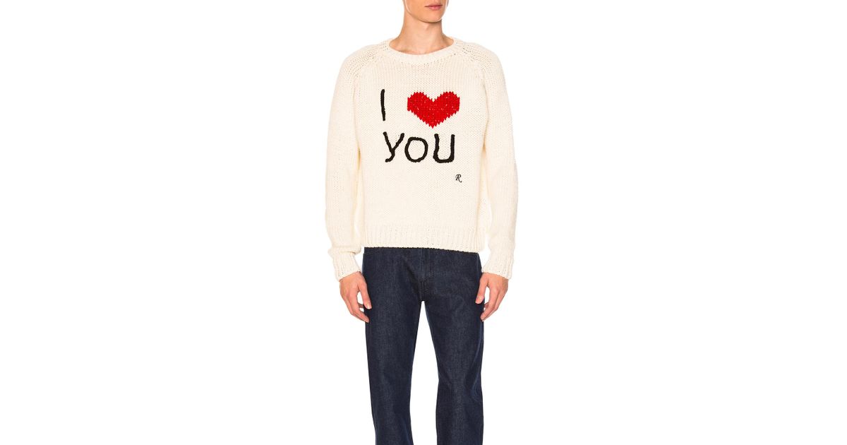 raf simons i love you sweater