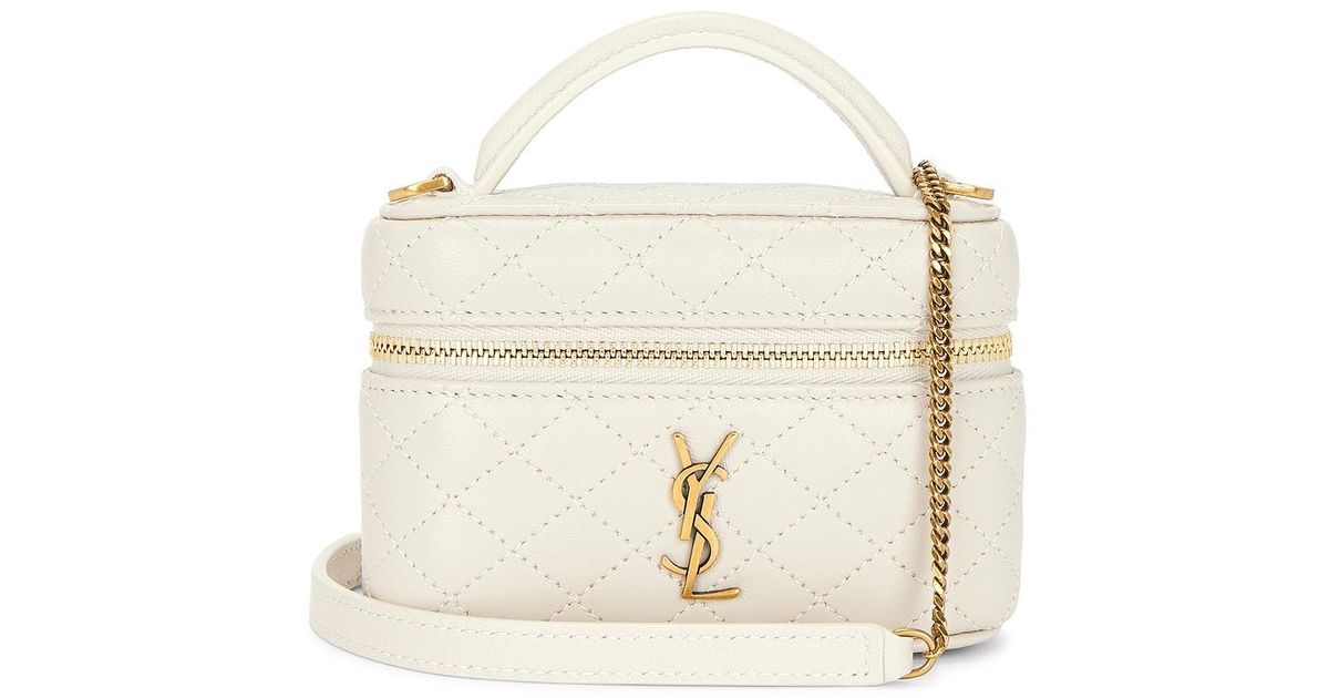 Saint Laurent Micro Gaby Vanity Bag in Natural | Lyst
