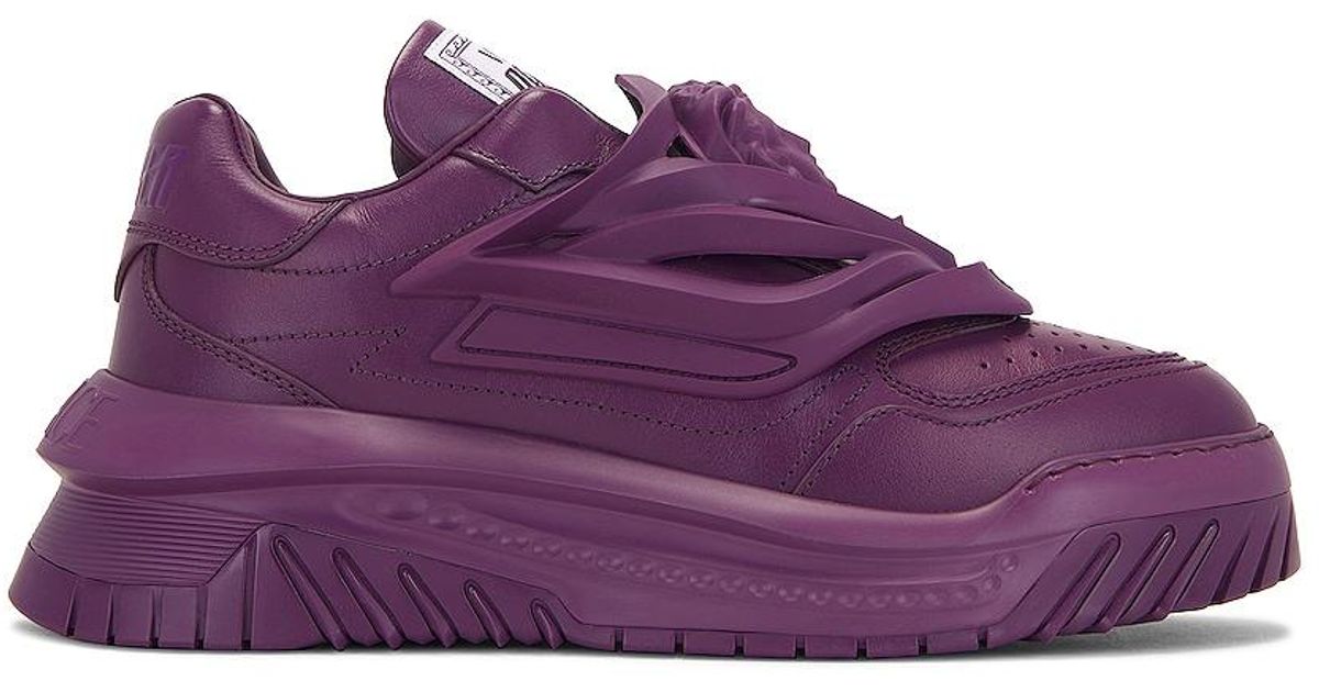 Versace Leather Sneaker in Purple for Men Lyst