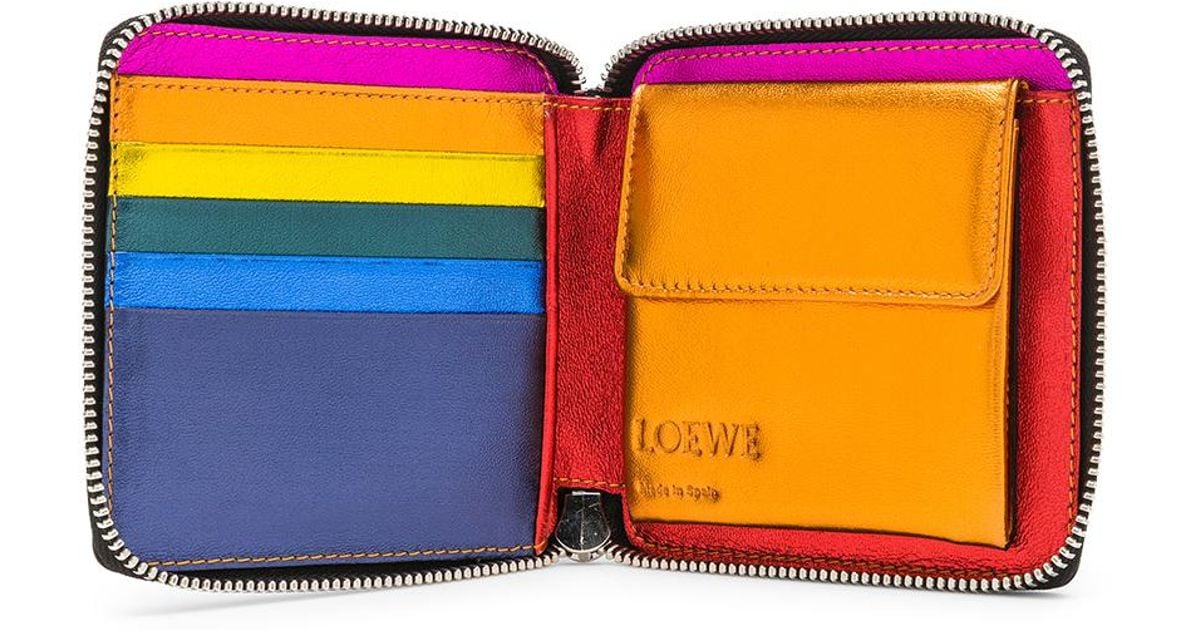 Loewe Leather Rainbow Square Zip Wallet 