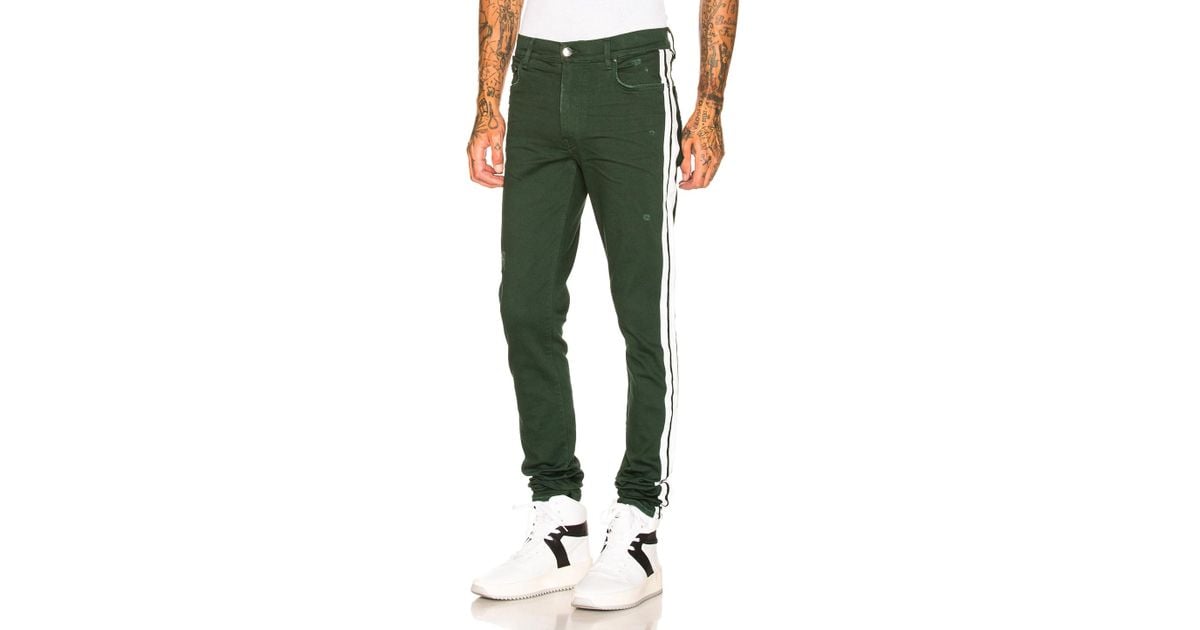 Amiri Cotton Stack Track Jean in Green 