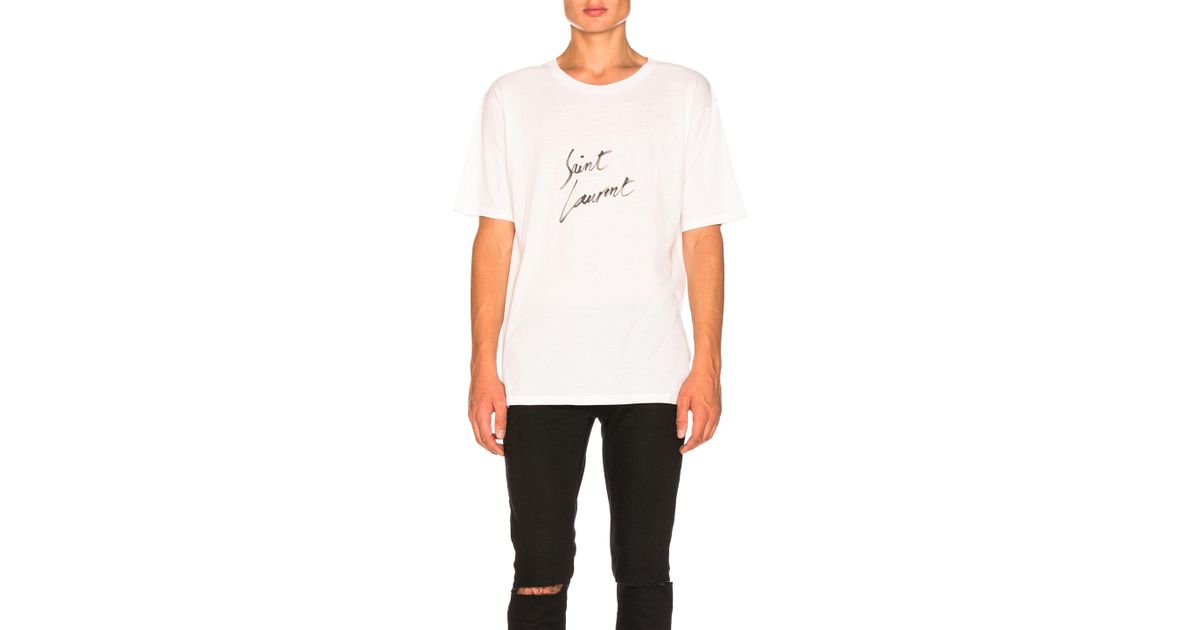 saint laurent cursive tee