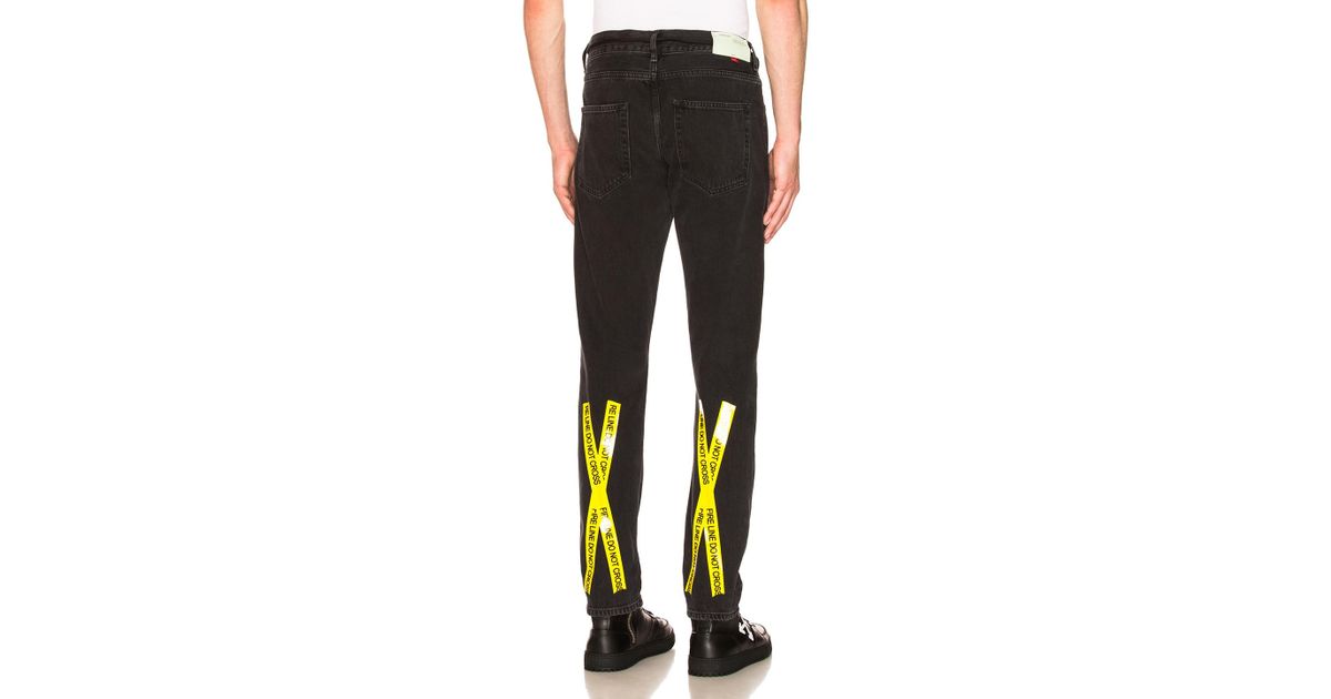 off white firetape jeans