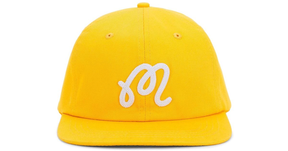 Malbon Golf M Script Chainstitch Painters Hat in Yellow for Men | Lyst