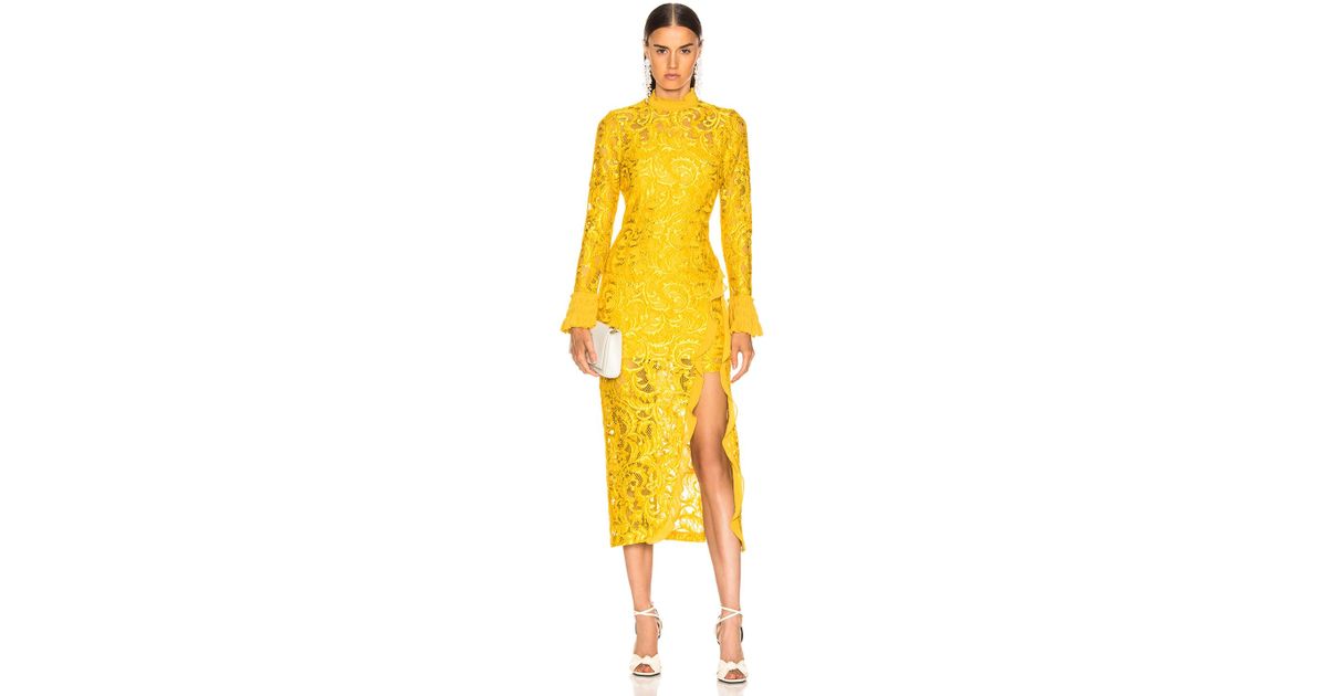 alexis yellow lace dress