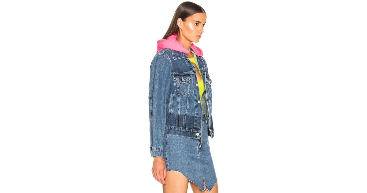 vetements hooded denim jacket
