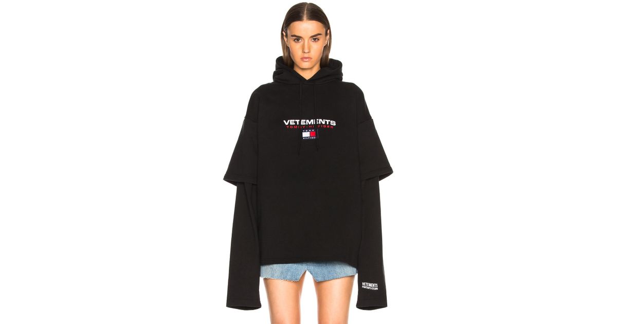 vetements tommy hilfiger double sleeve hoodie
