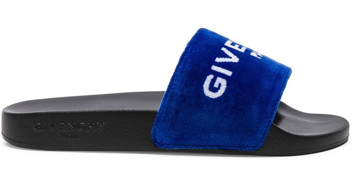 givenchy blue velvet slides