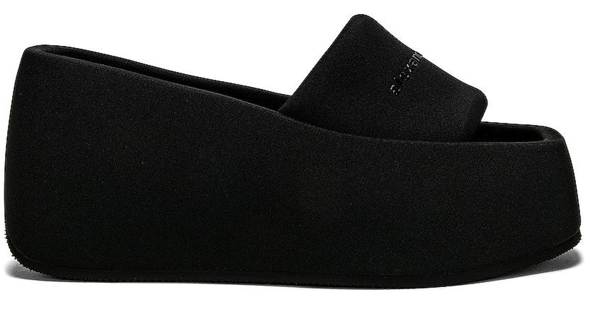 Alexander Wang Taji Platform Slide in Black | Lyst