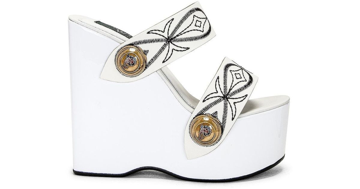 Emilio Pucci Wedge Sandal in White | Lyst