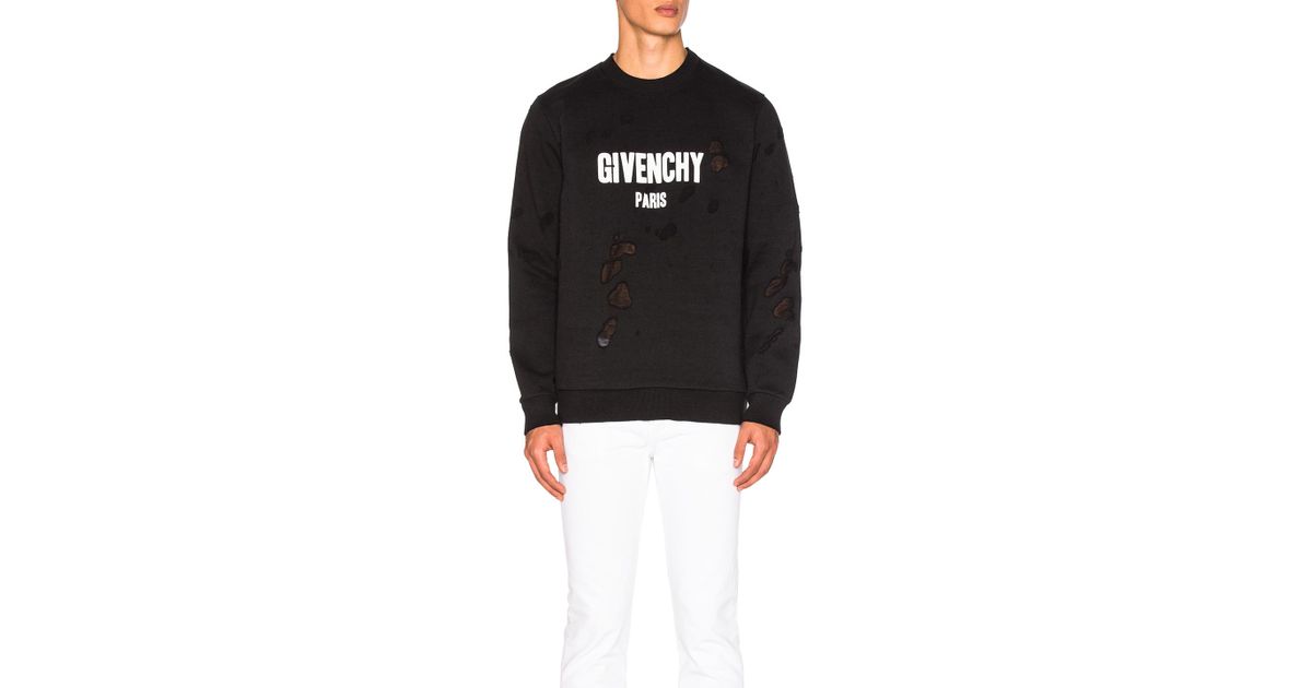 givenchy paris destroyed sweatshirt
