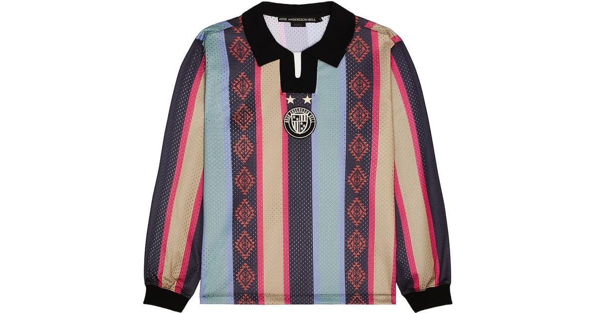 ANDERSSON BELL Stripe Long Sleeve T-Shirt in Red for Men | Lyst