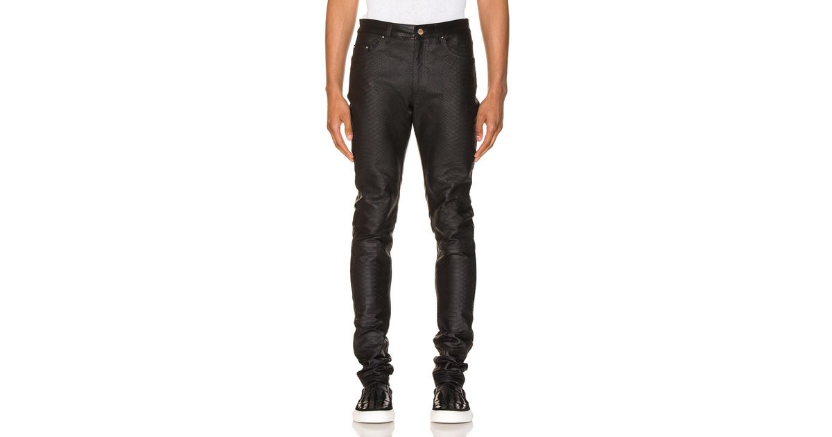 Amiri Half Printed Python Leather Pants 