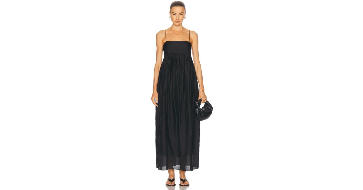 midi empire pintuck bodice dress Empire Pintuck Bodice Dress - Black