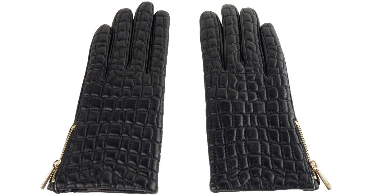 Class Roberto Cavalli Black Cqz.003 Lamb Leather Gloves - Lyst