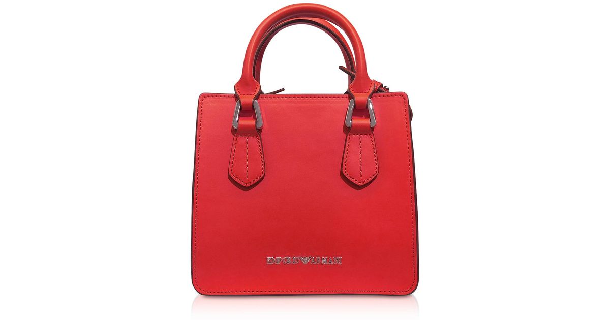 red mini tote bag