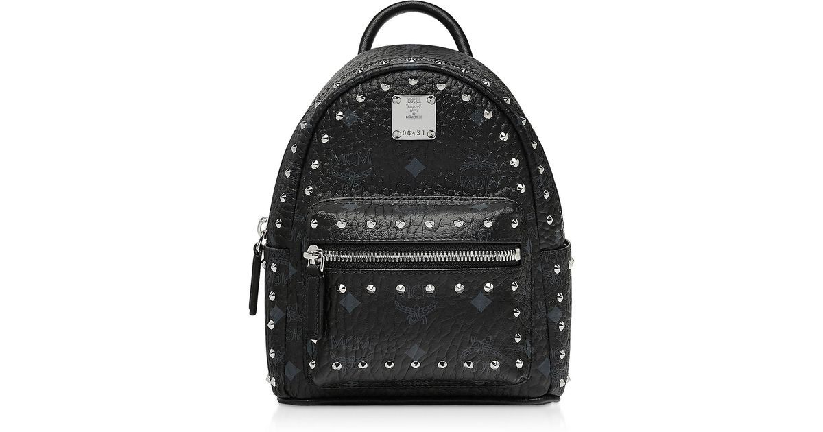 mcm backpack black studded
