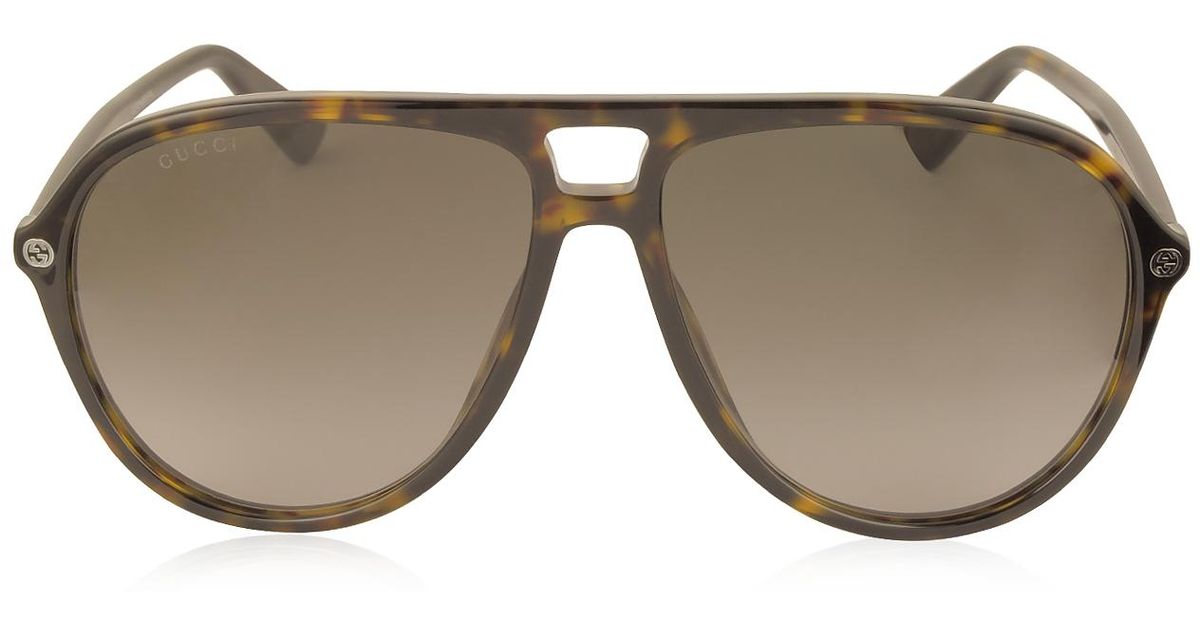 Gucci Gg0119s Acetate Aviator Men S Sunglasses In Brown For Men Lyst