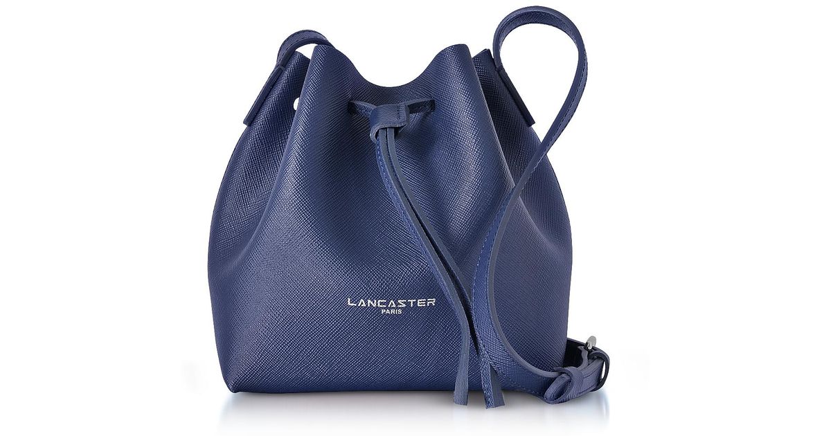 Lancaster Pur & Element Saffiano Leather Mini Bucket Bag in Dark ...