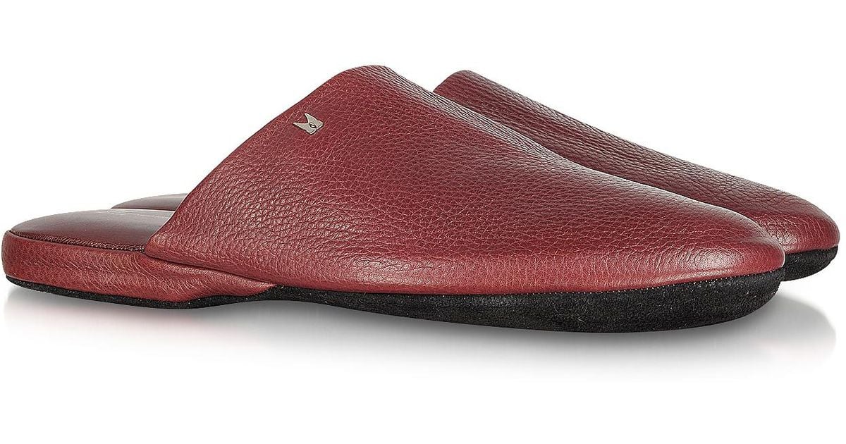 Moreschi Amerigo Burgundy Nappa Leather Travel Slippers W/case for Men Lyst