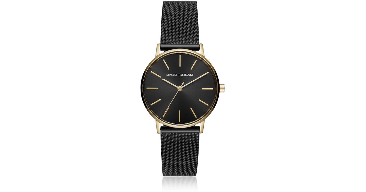 black gold armani watch
