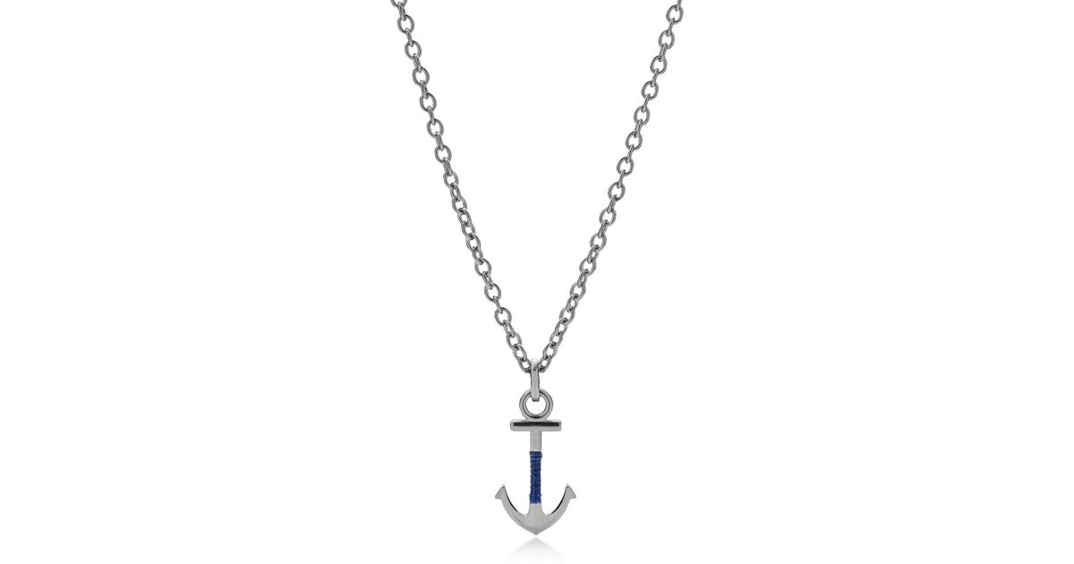 Fossil Vintage Anchor Casual Men S Necklace In Silver Metallic