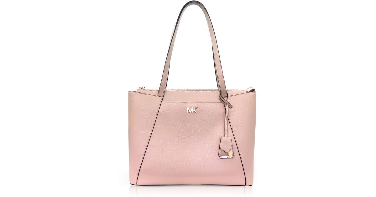 michael kors maddie medium crossgrain leather tote