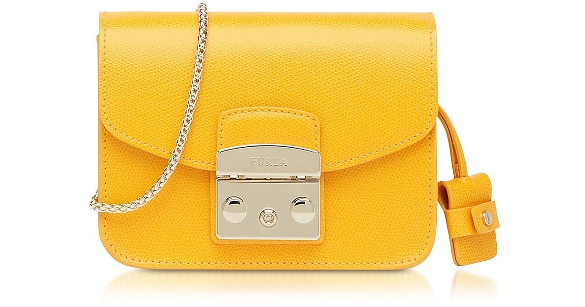 Furla Metropolis Giallo Leather Mini Crossbody Bag in Yellow Lyst