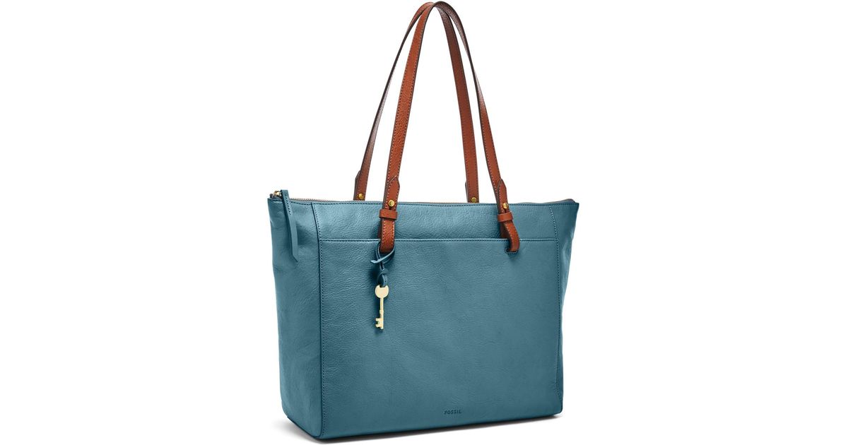 fossil rachel tote blue
