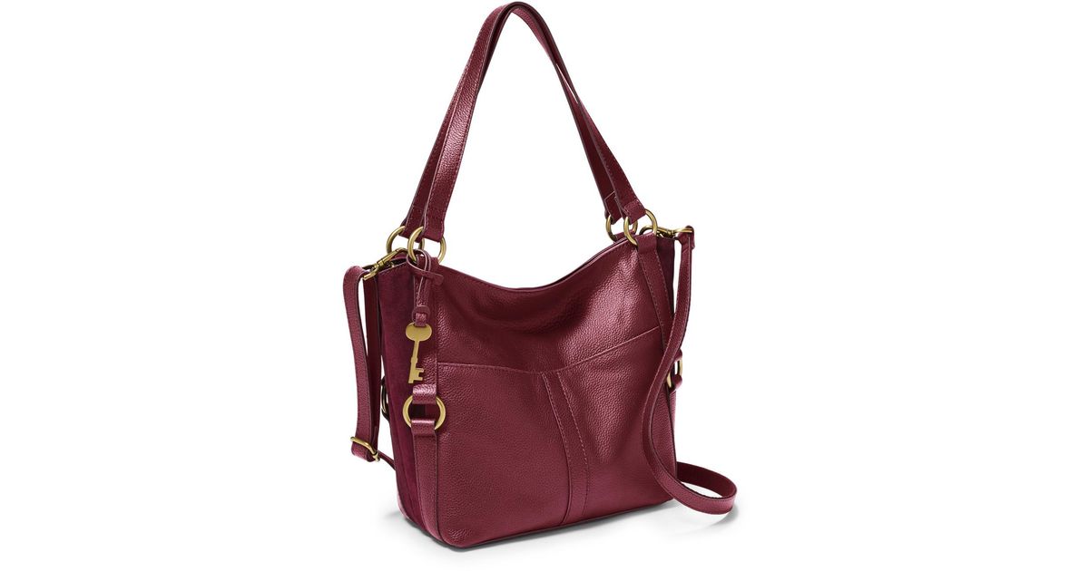Fossil Leather Sam Shopper in Red 